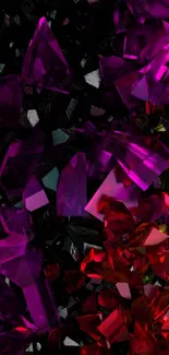 Vibrant purple and red crystal abstract wallpaper for mobile.