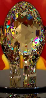 Intricate crystal art with vibrant colors.