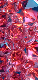 Vibrant pink crystal gem pattern wallpaper.