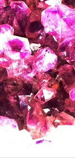 Vibrant purple and pink crystal gemstone mobile wallpaper.