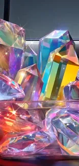 Multicolored vibrant crystal gemstones in a mesmerizing artistic display.