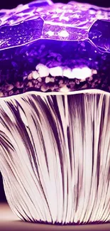 Vibrant purple crystal mushroom wallpaper art.