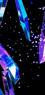 Vibrant and colorful crystal prism wallpaper with blue and purple hues.