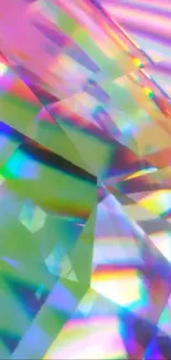 Vibrant crystal prism wallpaper with colorful light play.