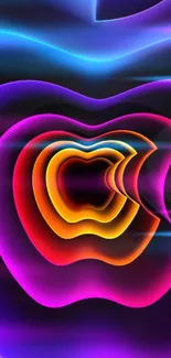 Vibrant abstract wallpaper with neon curves and colorful spectrum.