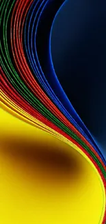 Colorful abstract wallpaper with vibrant curved shapes.