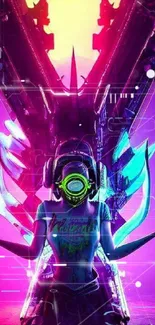 Cyberpunk neon wallpaper with vibrant colors and futuristic design.