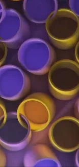 Colorful cylindrical pattern wallpaper.