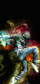 Colorful dance-themed abstract mobile wallpaper with vibrant energy.