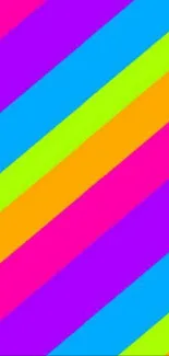 Vibrant neon diagonal stripes wallpaper.