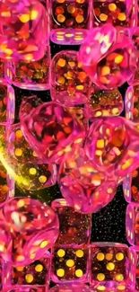 Colorful dice themed wallpaper with vibrant patterns.