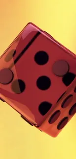 Red dice on a vibrant yellow background.