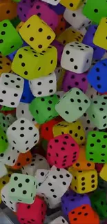 Colorful dice pattern as mobile wallpaper