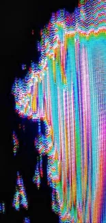 Vibrant digital glitch art wallpaper for mobile phones.