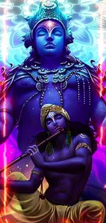 Vibrant divine artwork on mobile wallpaper.