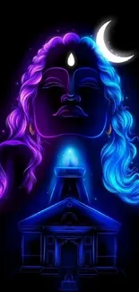 Vibrant neon divine mobile wallpaper featuring spiritual design.