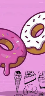 Colorful donut art wallpaper with vibrant design.