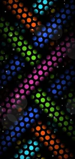 Colorful dotted pattern wallpaper with vibrant colors.