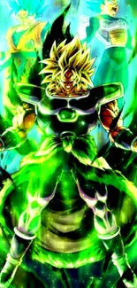 Dragon Ball Z Broly green energy wallpaper.