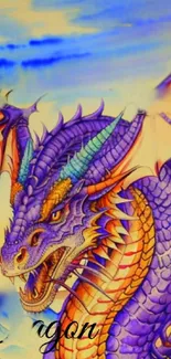 Colorful dragon fantasy art wallpaper with vibrant details.