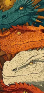 Colorful dragon illustration with vibrant details.