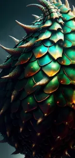 Close-up of vibrant dragon scales with intricate textures and colors.