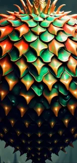 Vibrant dragon scale wallpaper with fiery red and green colors.