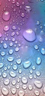 Colorful vibrant wallpaper with water droplets