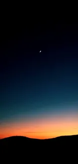 Mobile wallpaper featuring a stunning dusk sky with a blue-orange gradient.