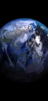 Beautiful Earth view from space on mobile wallpaper.