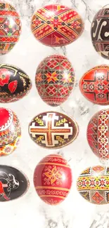 Vibrant and intricate Easter egg design wallpaper.