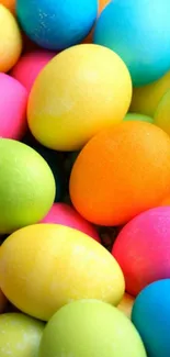 Vibrant Easter eggs in bright colors.