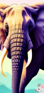 Vibrant elephant artwork featuring a playful mouse design.