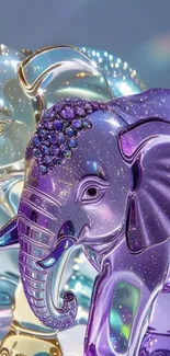 Colorful and elegant elephant art wallpaper