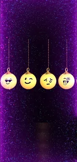 Vibrant emoji wallpaper with neon hues.