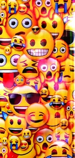 Colorful emoji-themed wallpaper with vibrant, cheerful emojis.