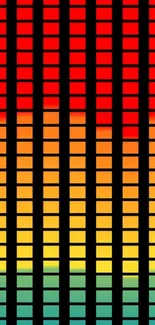 Vibrant equalizer gradient wallpaper with colorful digital bars.