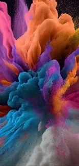 Abstract vibrant color explosion wallpaper with dynamic hues.