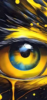 Abstract eye with vibrant colors and creative design.