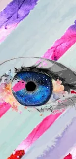 Vibrant eye artwork with colorful strokes and a galaxy-themed iris.