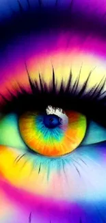 Vibrant, colorful eye wallpaper for mobile.