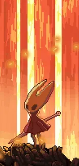 Mystical creature in fiery abstract art design