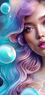 Pastel fantasy portrait wallpaper with dreamy and vibrant digital art.