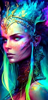 Vibrant fantasy character in vivid colors.