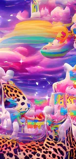 Colorful fantasy art wallpaper with vibrant abstract patterns and dreamlike scenery.