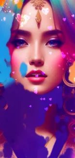 Vibrant fantasy art wallpaper with colorful abstract design.