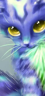 Colorful fantasy cat with vibrant hues.