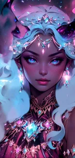 Vibrant fantasy character with purple tones.