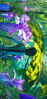 Fantasy forest scene with vibrant colors.