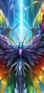 Colorful fantasy creature with vibrant wings.